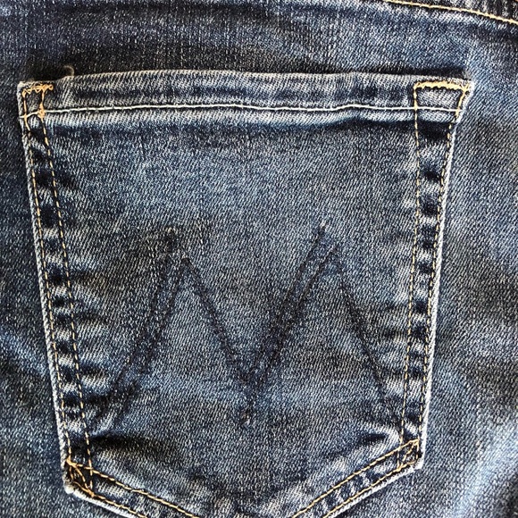 Mother Dark Wash Ripped Skinny Jean - Picture 5 of 5